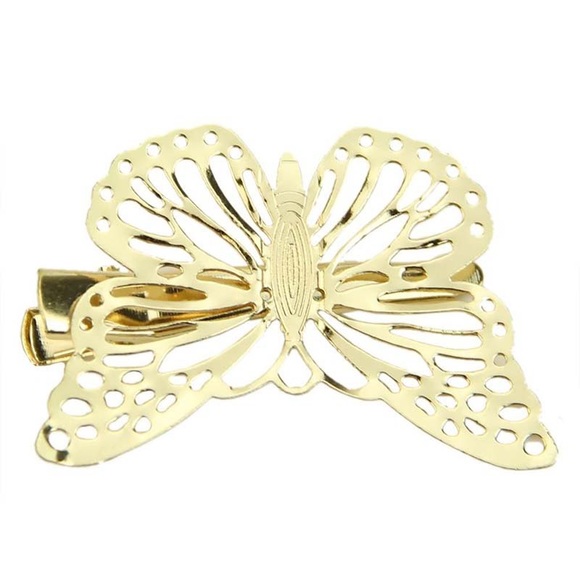 Boho Beautiful Gold Butterfly Hair Clips - Picture 5 of 12